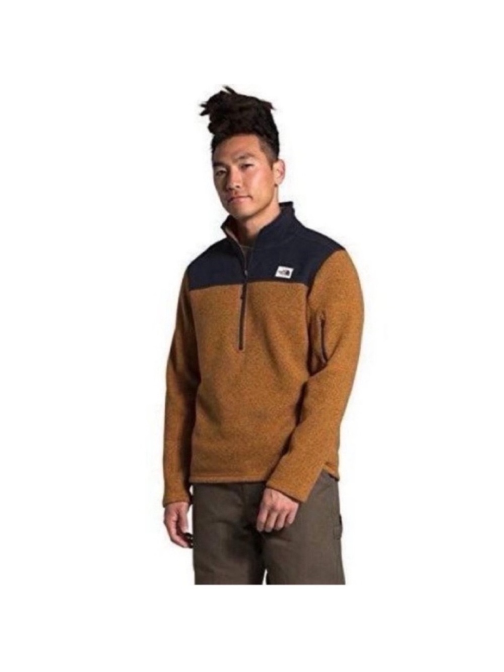 North Face Men’s Gordon Lyons 1/2 Zip Fleece Pullover Sweater Sz L Blue mustard